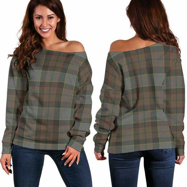 Outlander Fraser Tartan Classic Women Off Shoulder Sweatshirt