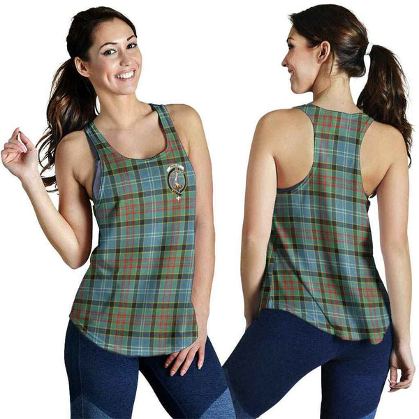 Paisley Tartan Classic Crest Women Racerback Tank