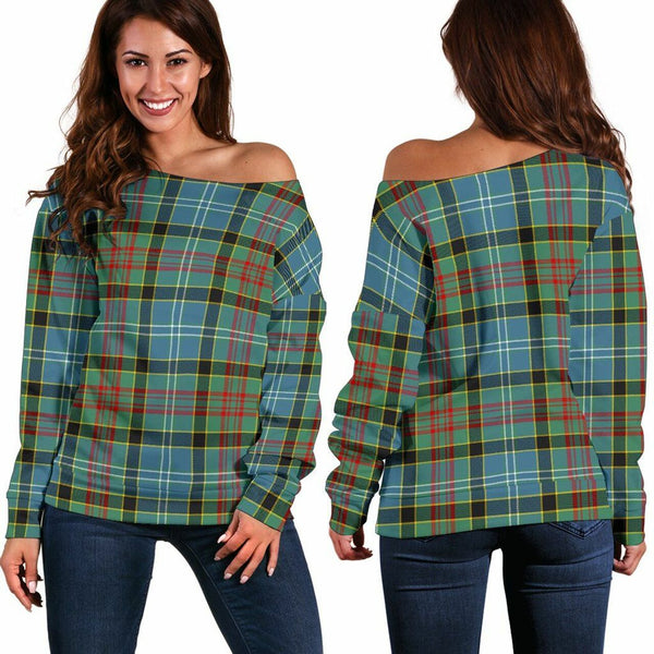 Paisley District Tartan Classic Women Off Shoulder Sweatshirt