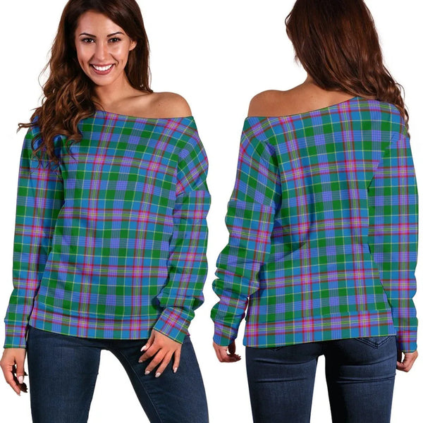 Pitcairn Hunting Tartan Classic Women Off Shoulder Sweatshirt