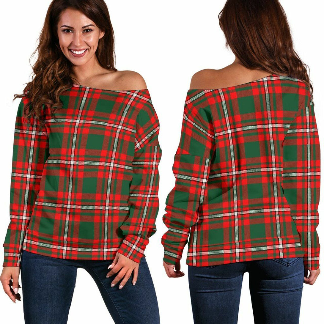 Princess Margaret Tartan Classic Women Off Shoulder Sweatshirt