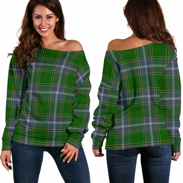 Pringle Tartan Classic Women Off Shoulder Sweatshirt