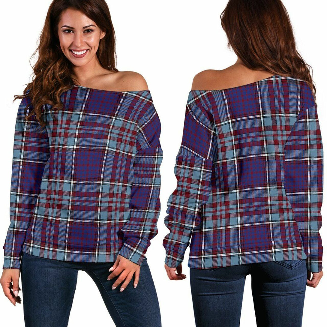 RCAF Tartan Classic Women Off Shoulder Sweatshirt