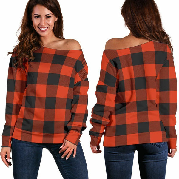 Rob Roy MacGregor Ancient Tartan Classic Women Off Shoulder Sweatshirt