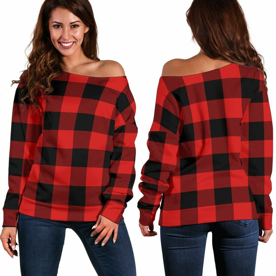 Rob Roy MacGregor Modern Tartan Classic Women Off Shoulder Sweatshirt