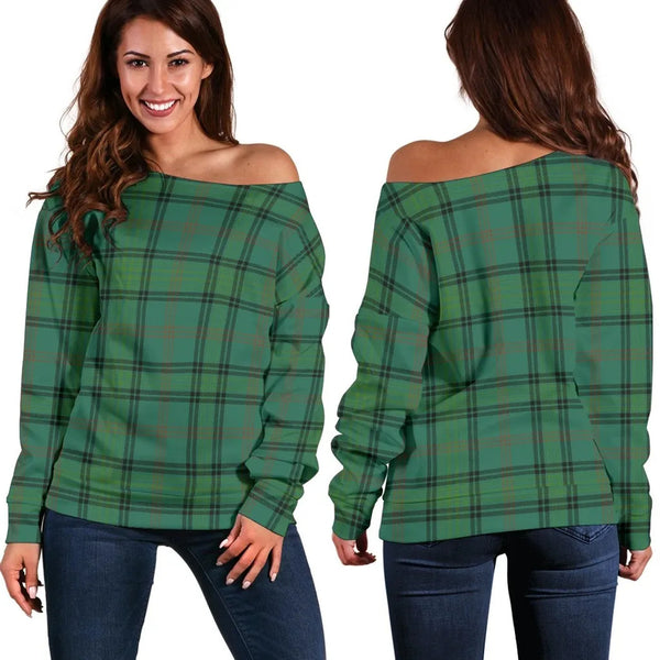 Ross Hunting Ancient Tartan Classic Women Off Shoulder Sweatshirt