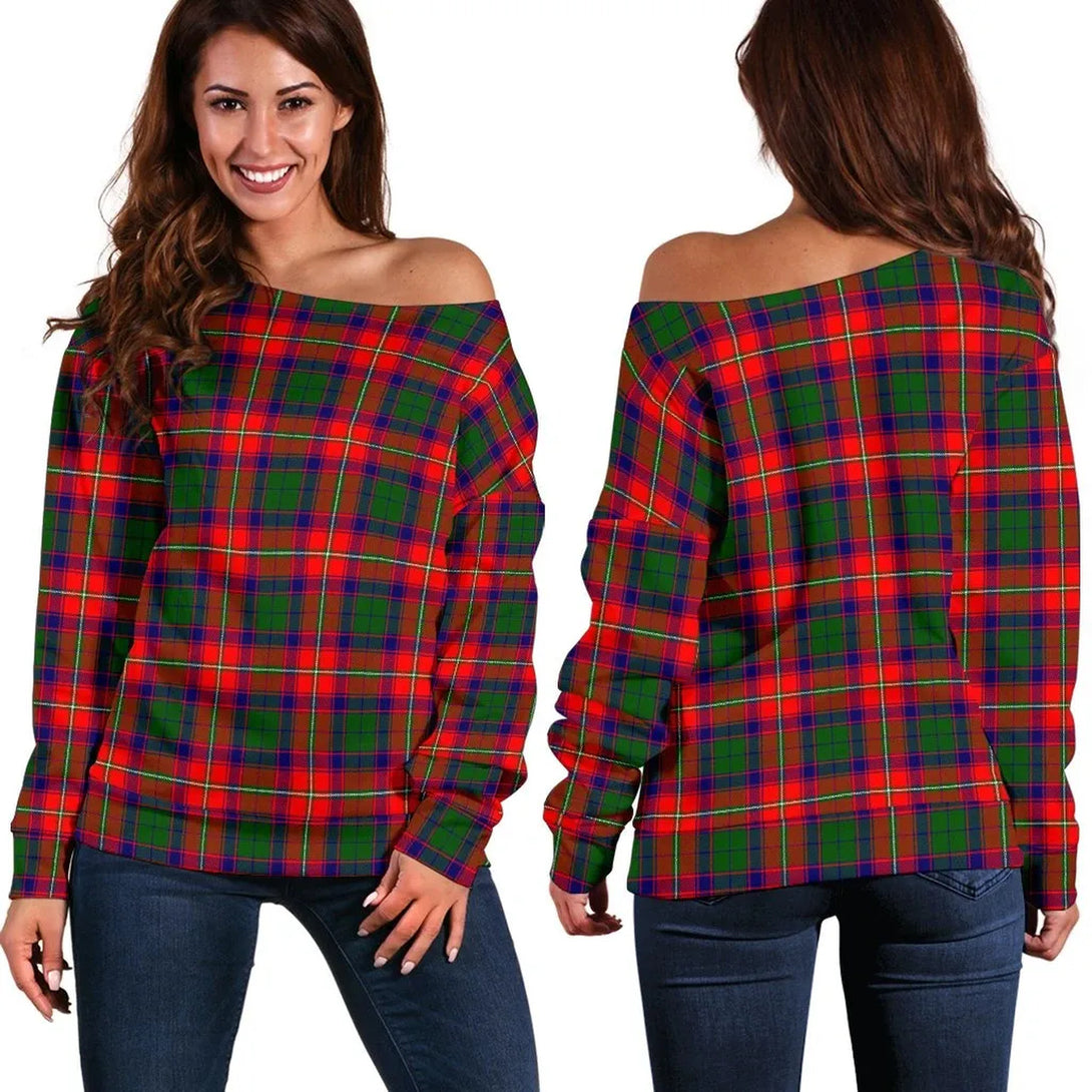 Roxburgh District Tartan Classic Women Off Shoulder Sweatshirt