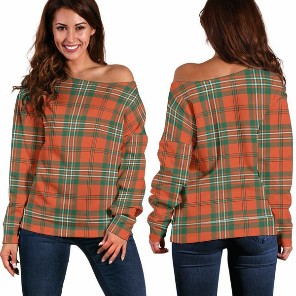 Scott Ancient Tartan Classic Women Off Shoulder Sweatshirt