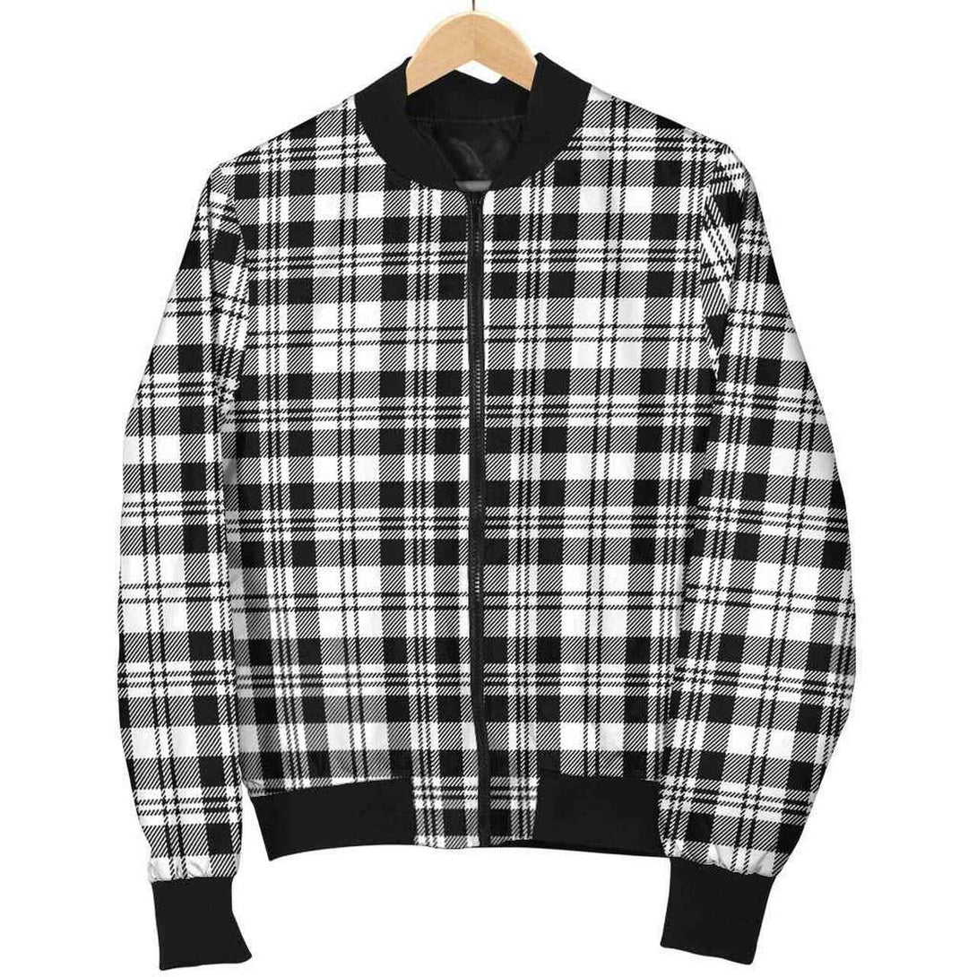 Scott Black & White Modern Tartan Classic Bomber Jacket