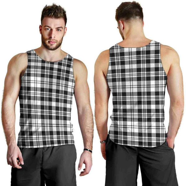 Scott Black & White Modern Tartan Classic Men Tank Top