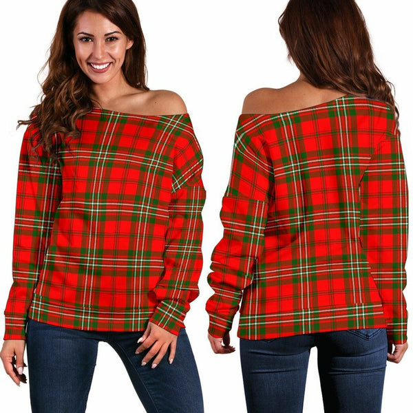 Scott Modern Tartan Classic Women Off Shoulder Sweatshirt