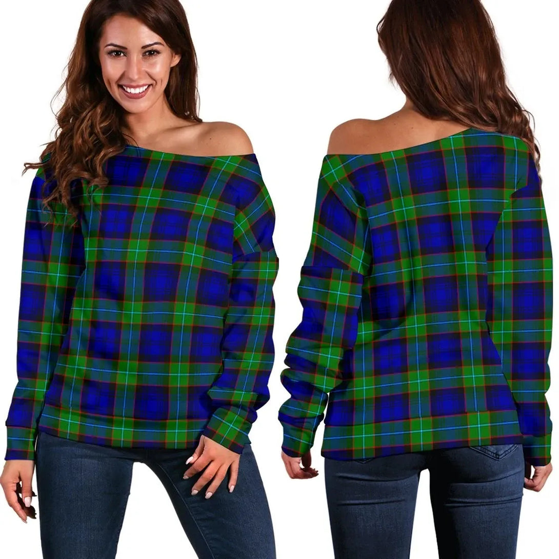 Sempill Modern Tartan Classic Women Off Shoulder Sweatshirt