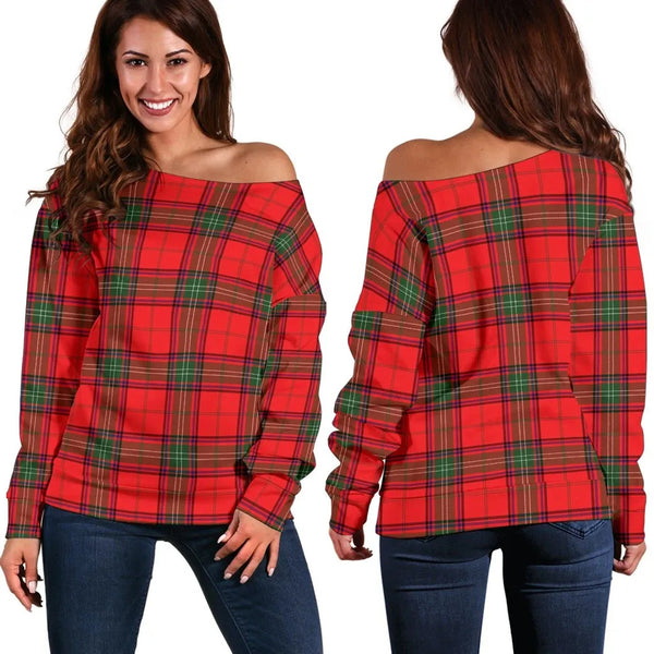 Seton Modern Tartan Classic Women Off Shoulder Sweatshirt