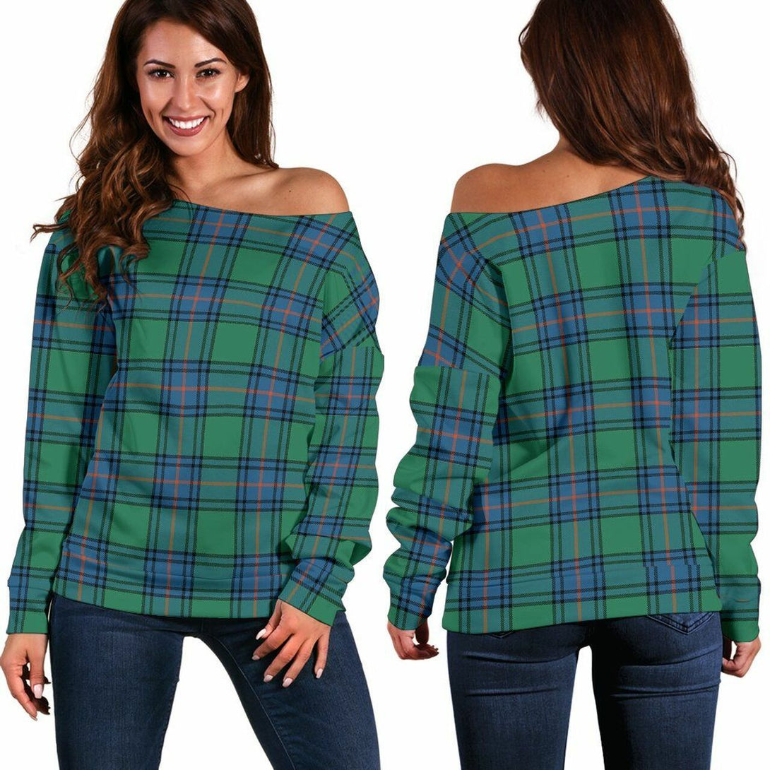 Shaw Ancient Tartan Classic Women Off Shoulder Sweatshirt