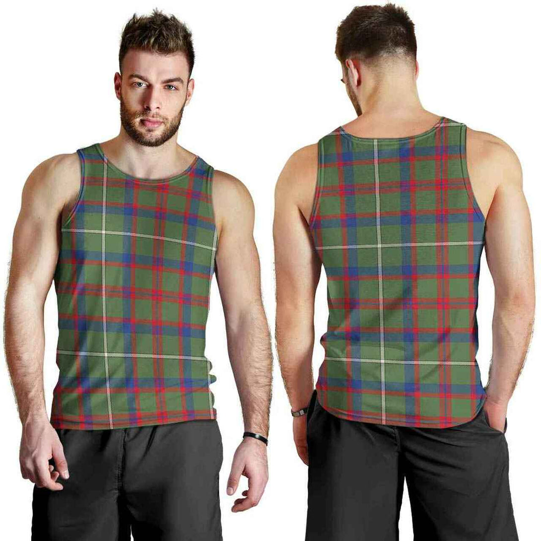 Shaw Green Modern Tartan Classic Men Tank Top