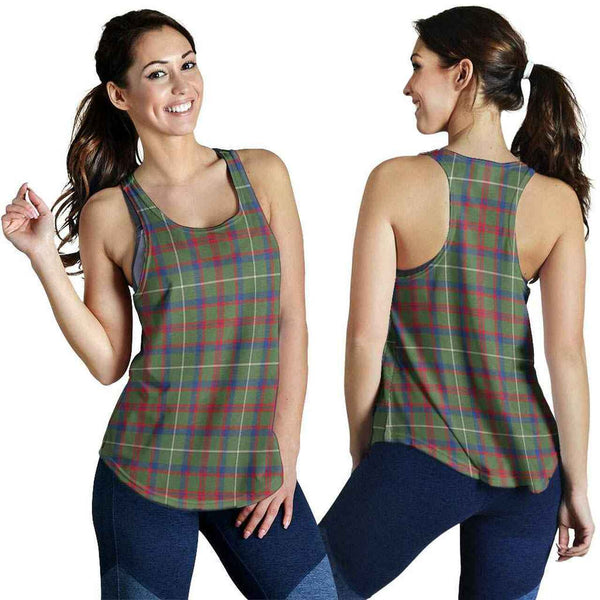 Shaw Green Modern Tartan Classic Women Racerback Tank