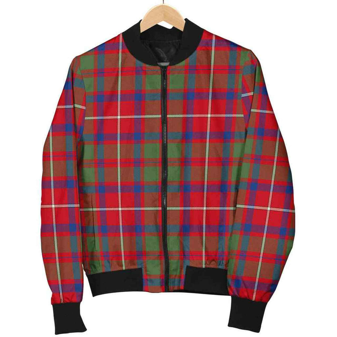 Shaw Red Modern Tartan Classic Bomber Jacket