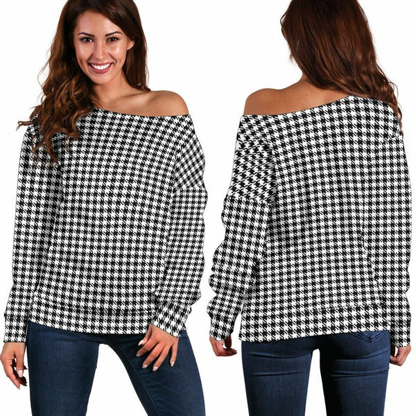 Shepherd Tartan Classic Women Off Shoulder Sweatshirt