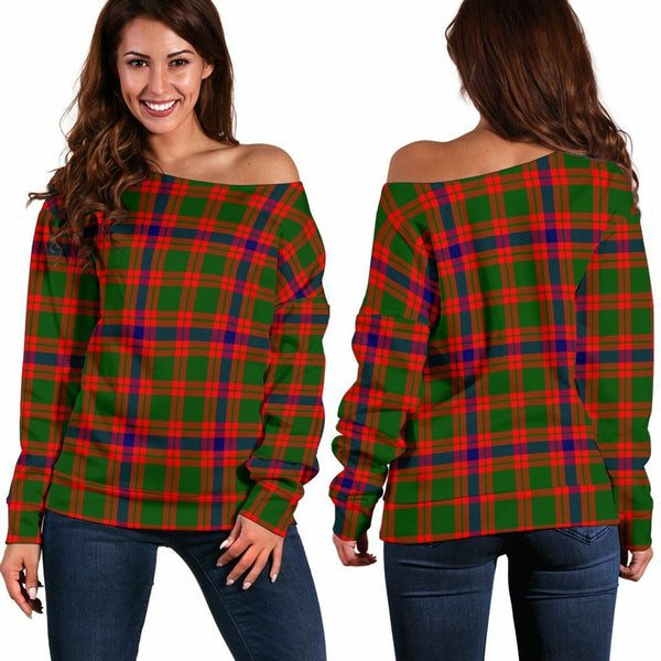 Skene Modern Tartan Classic Women Off Shoulder Sweatshirt