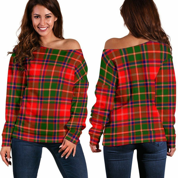 Somerville Modern Tartan Classic Women Off Shoulder Sweatshirt