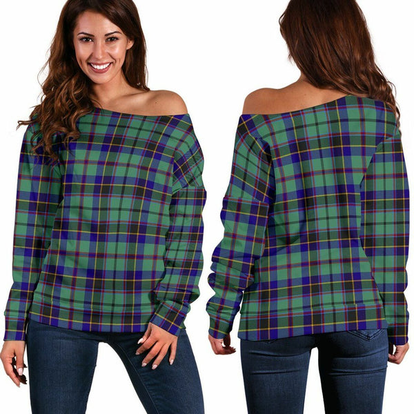 Stevenson Tartan Classic Women Off Shoulder Sweatshirt