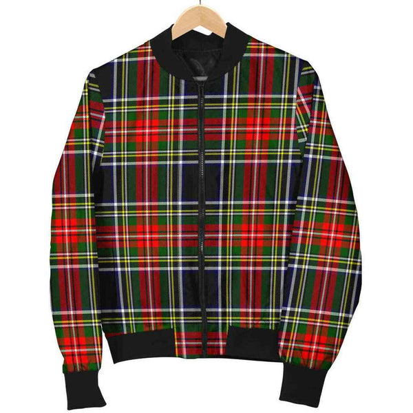 Stewart Black Tartan Classic Bomber Jacket