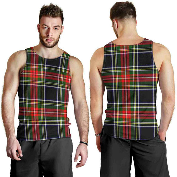 Stewart Black Tartan Classic Men Tank Top