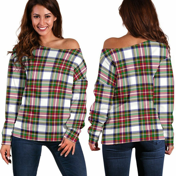 Stewart Dress Modern Tartan Classic Women Off Shoulder Sweatshirt