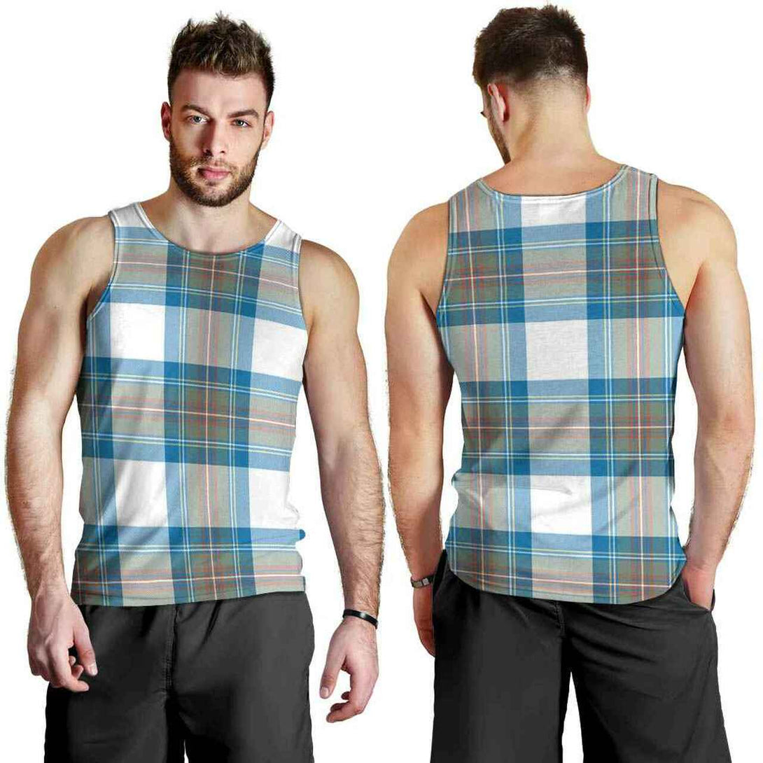 Stewart Muted Blue Tartan Classic Men Tank Top