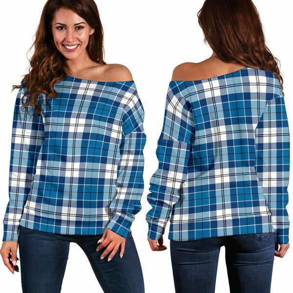 Strathclyde District Tartan Classic Women Off Shoulder Sweatshirt