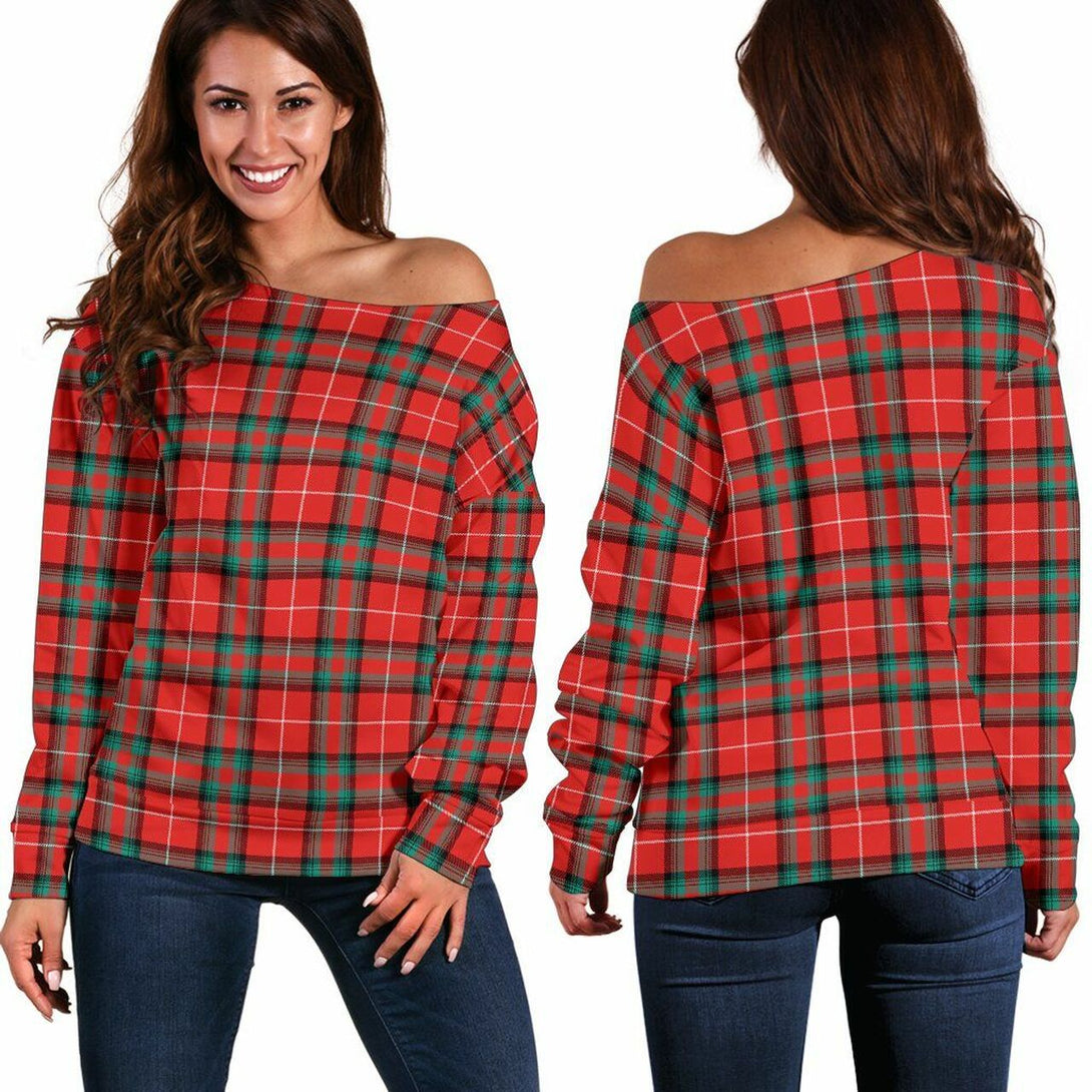 Stuart of Bute Tartan Classic Women Off Shoulder Sweatshirt