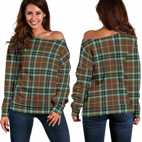 Thomson Hunting Modern Tartan Classic Women Off Shoulder Sweatshirt