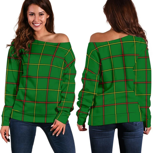 Tribe of Mar Tartan Classic Women Off Shoulder Sweatshirt