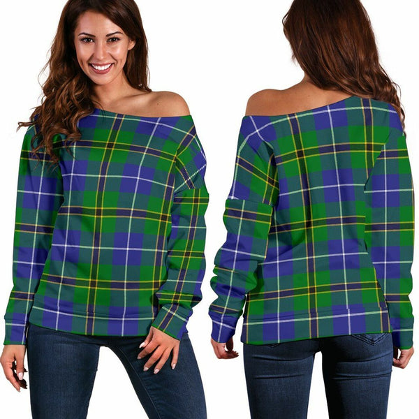 Turnbull Hunting Tartan Classic Women Off Shoulder Sweatshirt