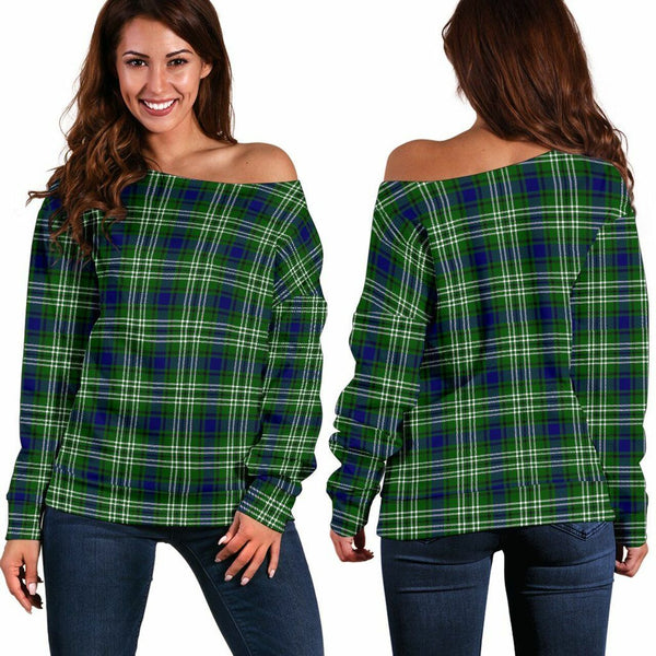 Tweedside District Tartan Classic Women Off Shoulder Sweatshirt