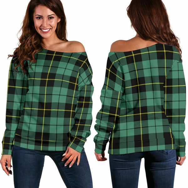 Wallace Hunting Ancient Tartan Classic Women Off Shoulder Sweatshirt