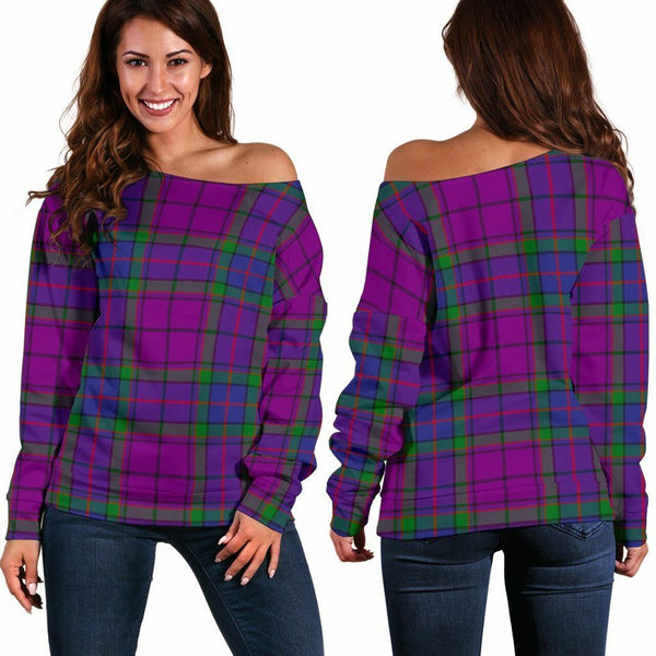 Wardlaw Modern Tartan Classic Women Off Shoulder Sweatshirt