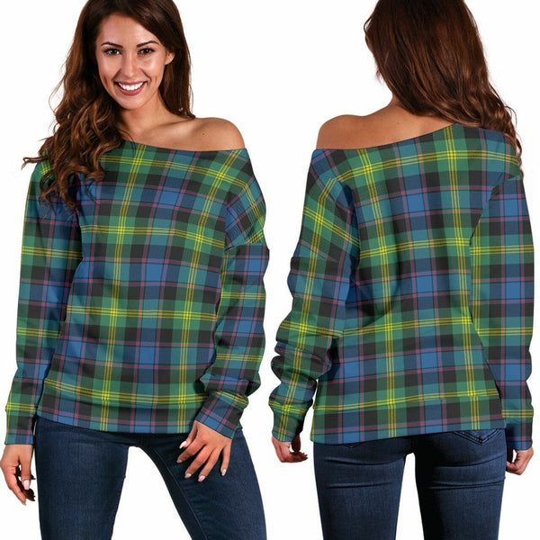 Watson Ancient Tartan Classic Women Off Shoulder Sweatshirt