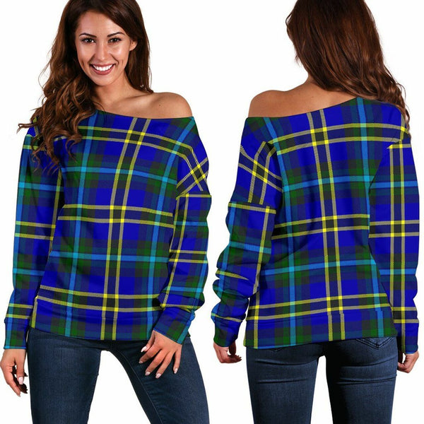 Weir Modern Tartan Classic Women Off Shoulder Sweatshirt