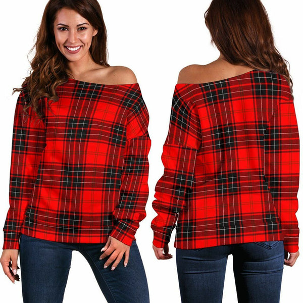 Wemyss Modern Tartan Classic Women Off Shoulder Sweatshirt