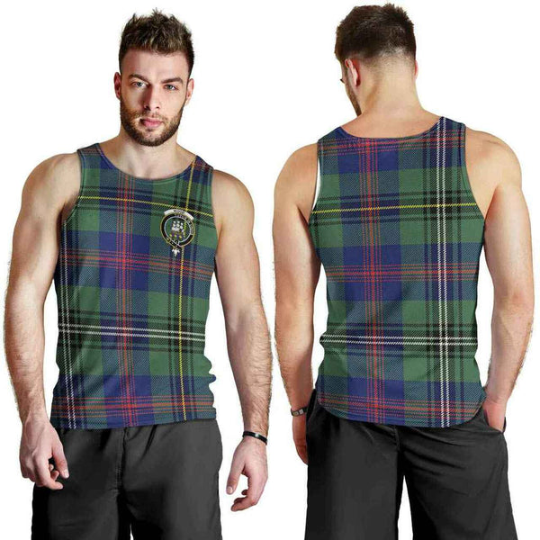 Wood Tartan Classic Crest Men Tank Top