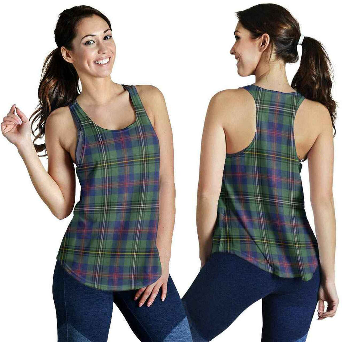 Wood Modern Tartan Classic Women Racerback Tank